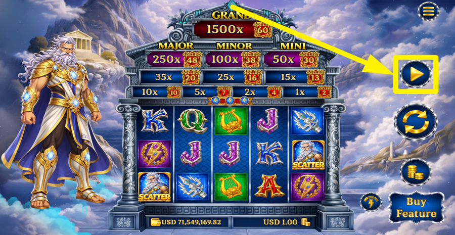 Glory Of Olympus Zeus Hold And Conquer Autoplay