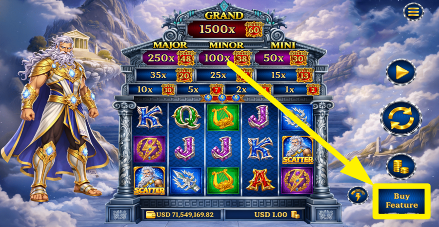 Glory Of Olympus Zeus Hold And Conquer Buy Bonus