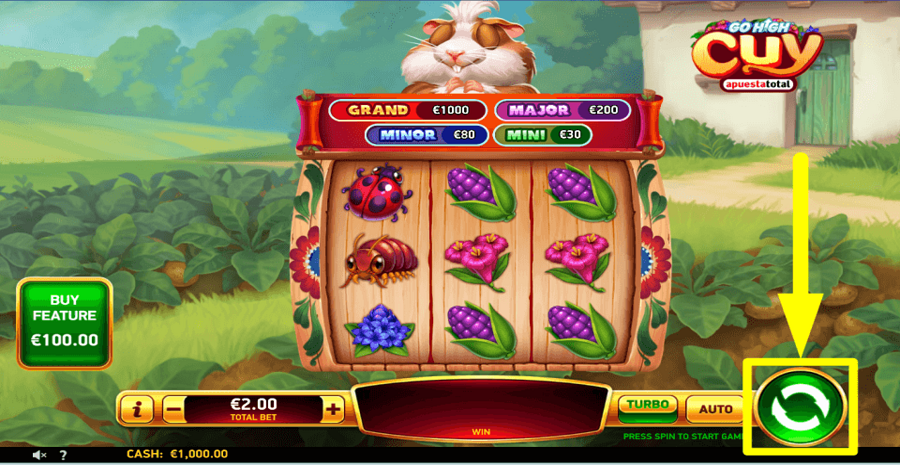 Go High Cuy Apuesta Total Spin Button