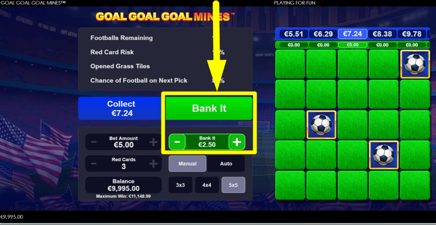 Goal Goal Goal Mines Bank Button
