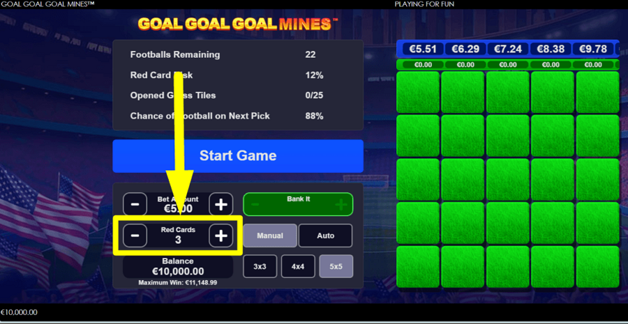 Goal Goal Goal Mines Red Cards