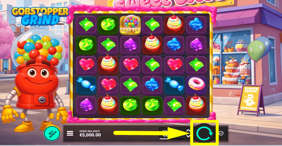 Gobstopper Grind Spin Button