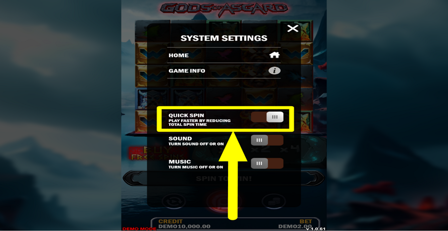 Gods Of Asgards Quick Spin Feature
