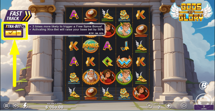 Gods Of Glory Xtra Bet Feature