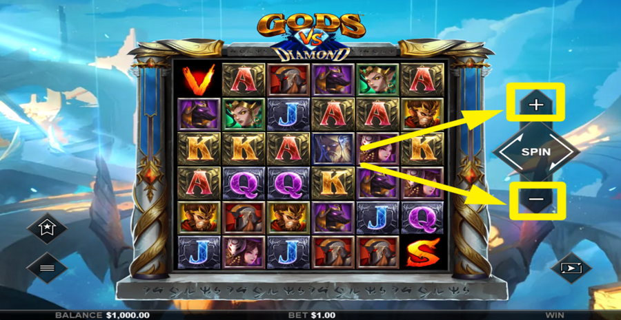 Gods Vs Diamond Adjust Bet
