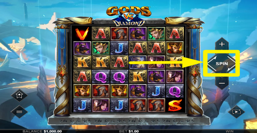 Gods Vs Diamond Spin Button