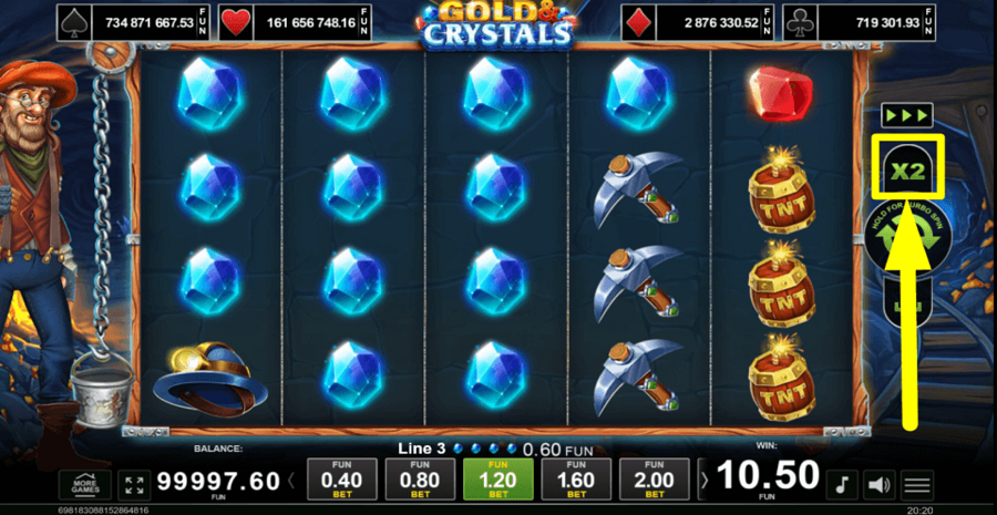 Gold And Crystals Gamble Feature