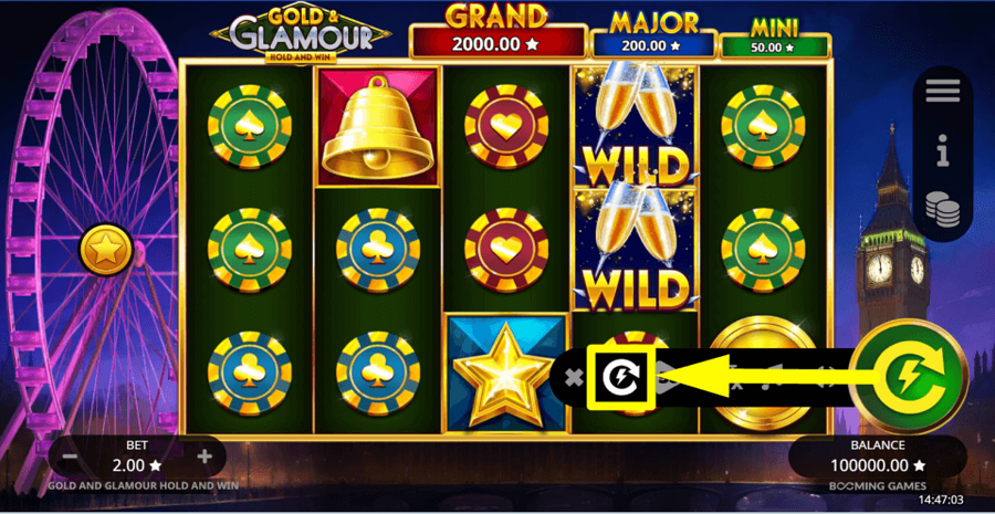 Gold And Glamour Hold And Win Turbo Feature
