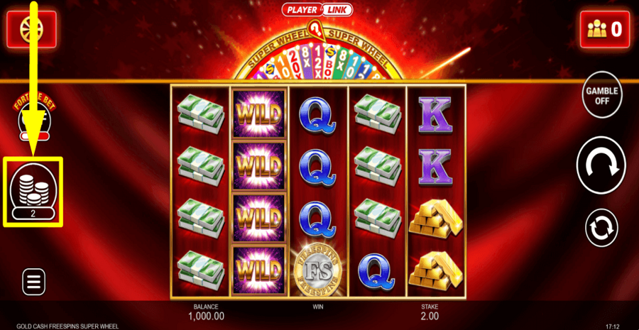 Gold Cash Free Spins Super Wheel Bet Value