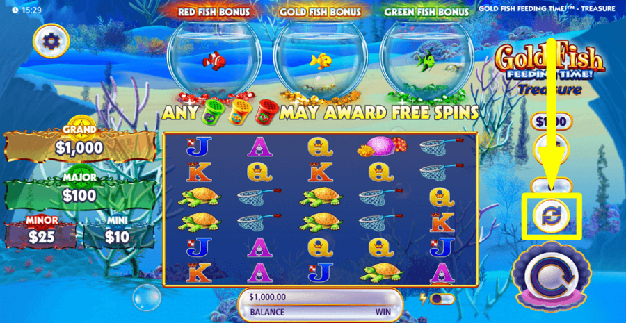 Gold Fish Feeding Time Autoplay Feature