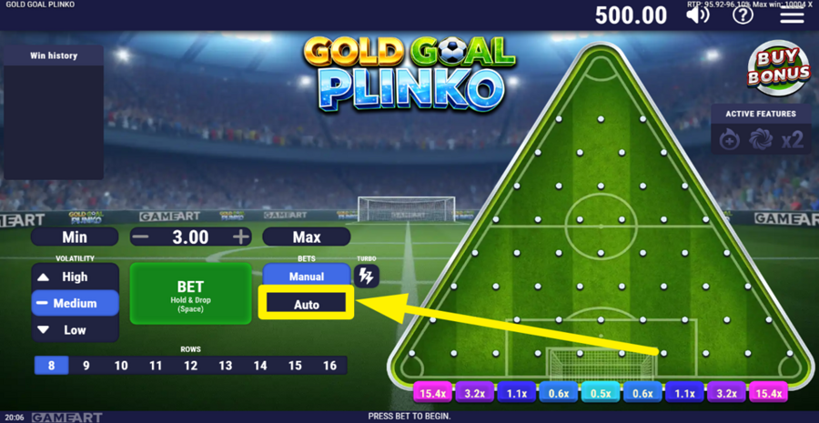 Gold Goal Plinko Autoplay