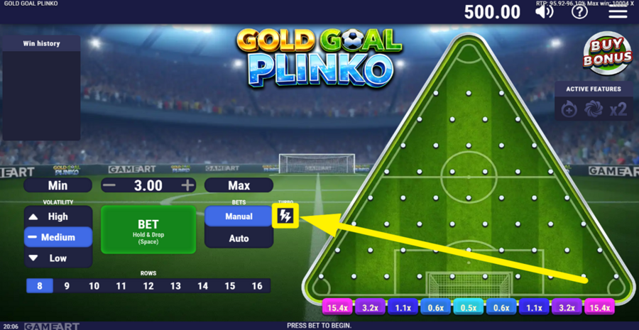 Gold Goal Plinko Turbo