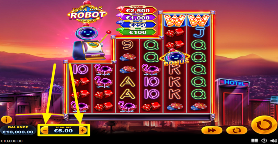 Gold Hit Viva Las Robot Adjust Bet