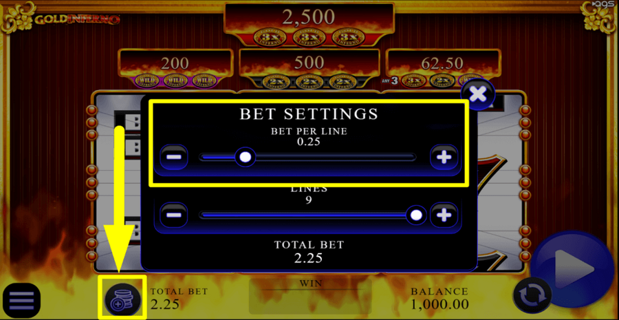 Gold Inferno Bet Value