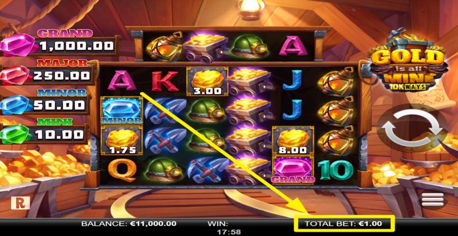 Gold Is All Mine 10k Ways Adjust Bet