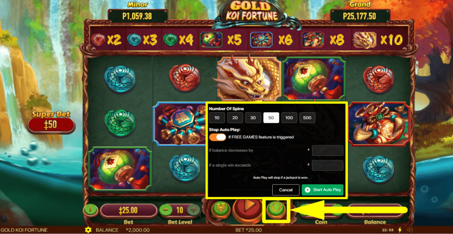 Gold Koi Fortune Autoplay Feature