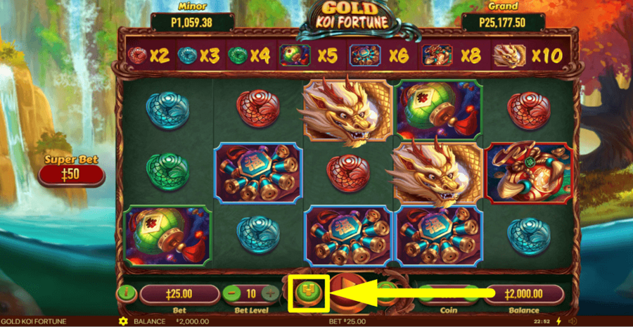 Gold Koi Fortune Max Bet Button