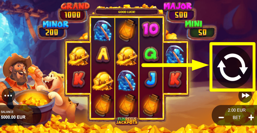 Gold Madness Spin Button