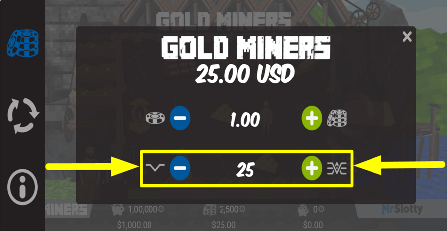Gold Miners Adjustable Paylines