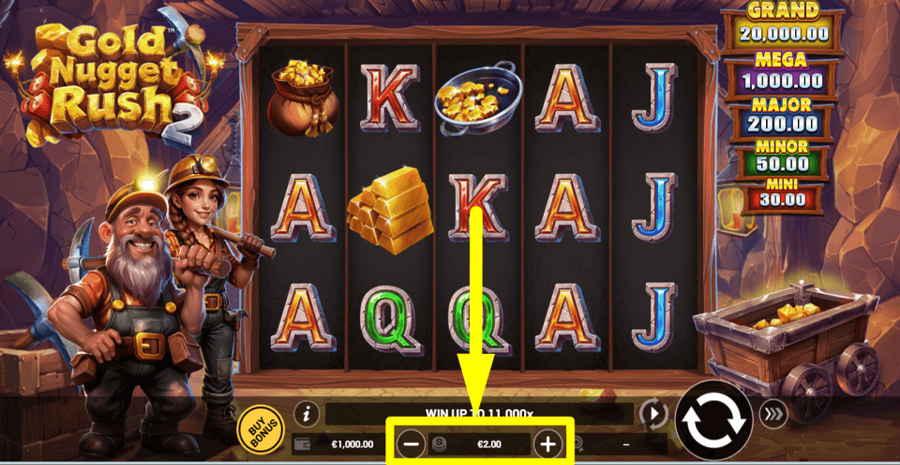 Gold Nugget Rush 2 Bet Value