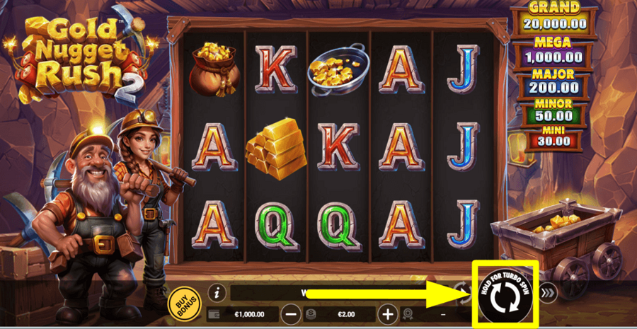 Gold Nugget Rush 2 Spin Button