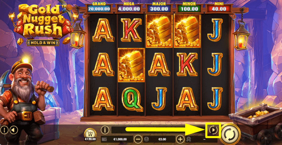 Gold Nugget Rush Hold And Win Autoplay Feature