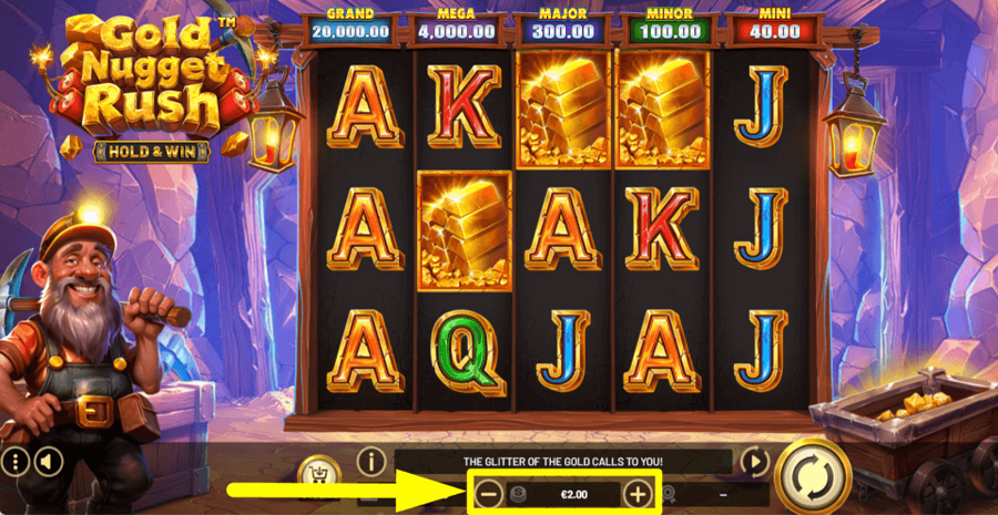 Gold Nugget Rush Hold And Win Bet Value