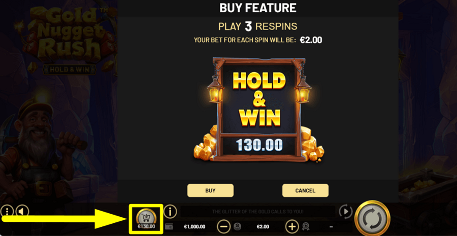 Gold Nugget Rush Hold And Win Buy Feature