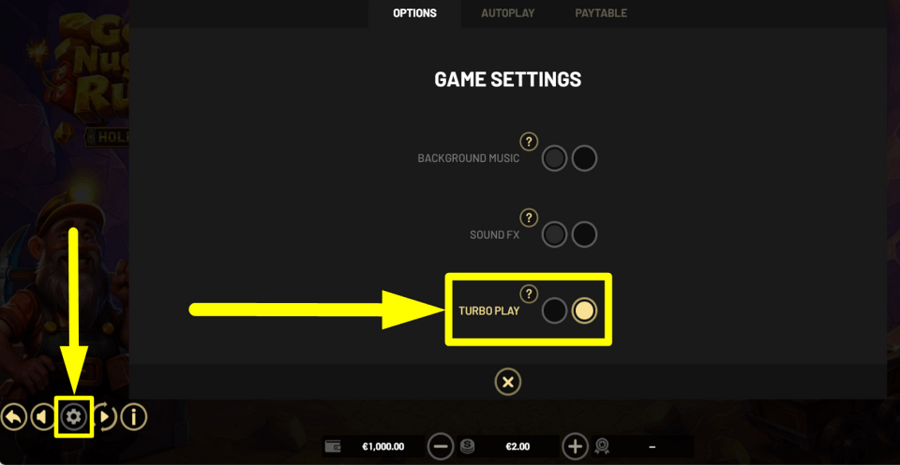 Gold Nugget Rush Hold And Win Turbo Play Feature