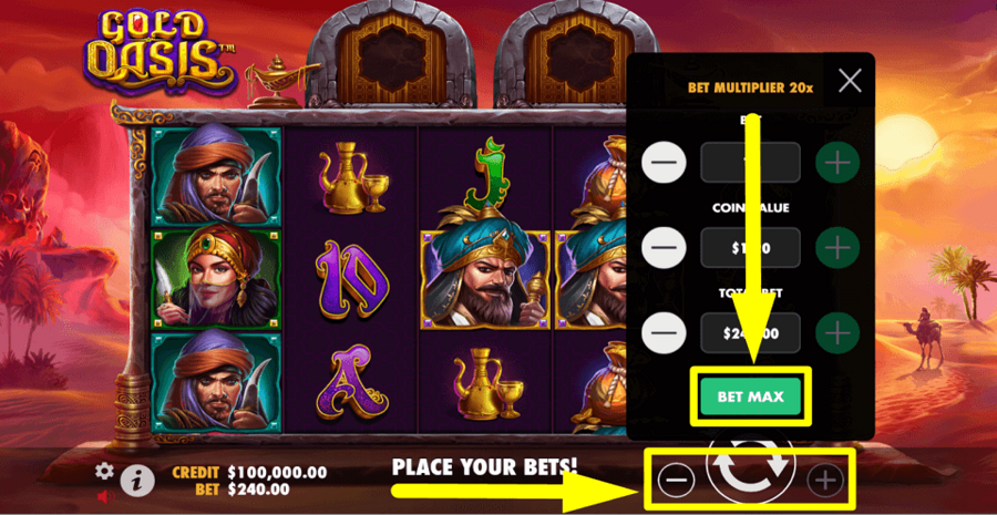 Gold Oasis Bet Max Button