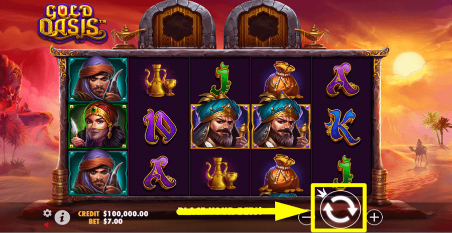 Gold Oasis Spin Button