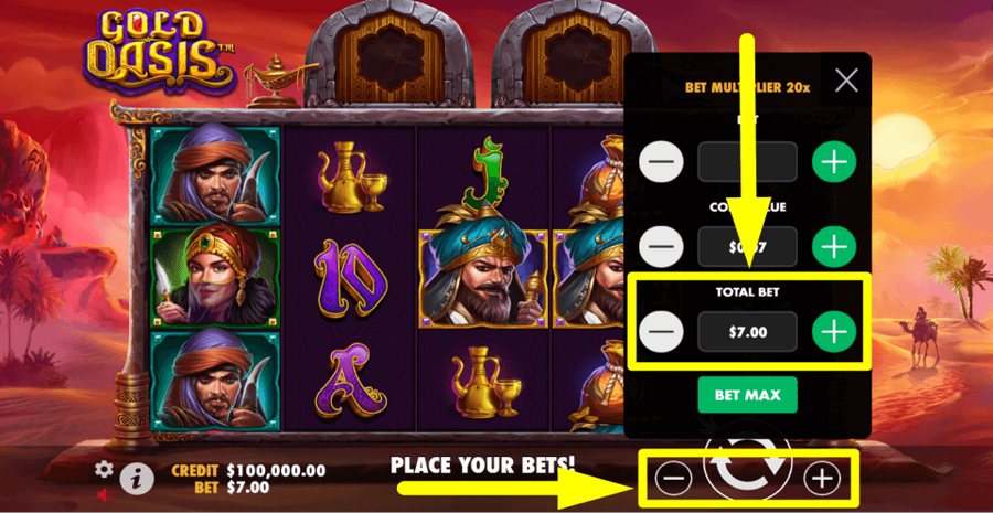 Gold Oasis Total Bet Value