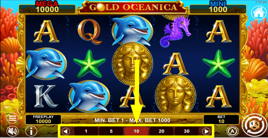 Gold Oceanica Hold And Win Bet Value