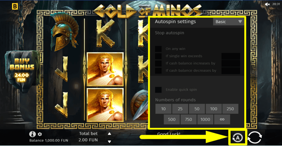 Gold Of Minos Autoplay Feature