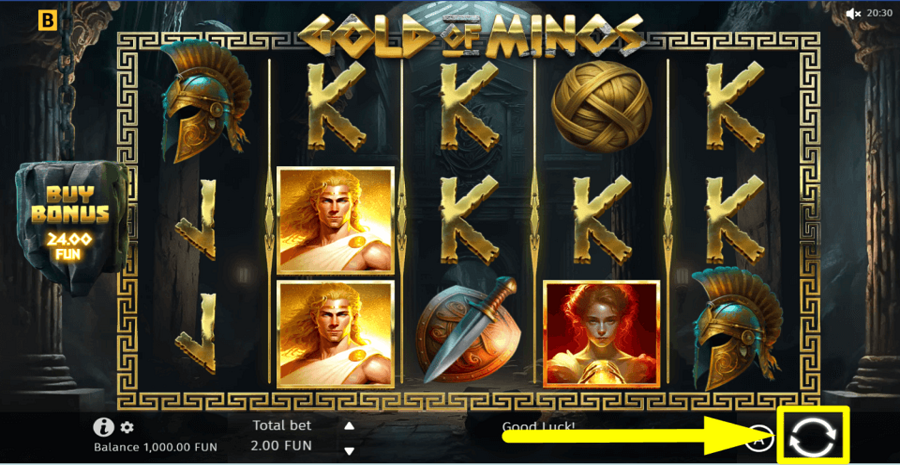 Gold Of Minos Spin Button