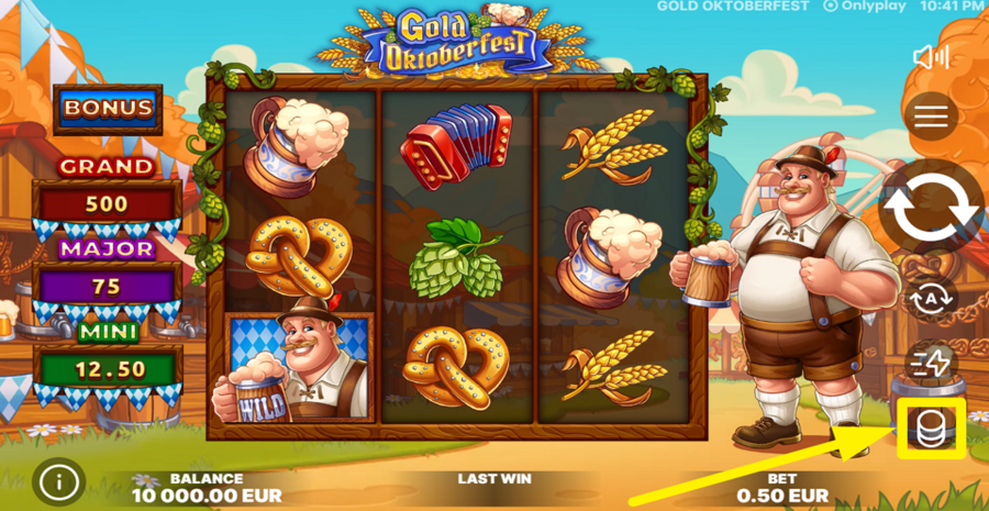 Gold Oktoberfest Adjust Bet