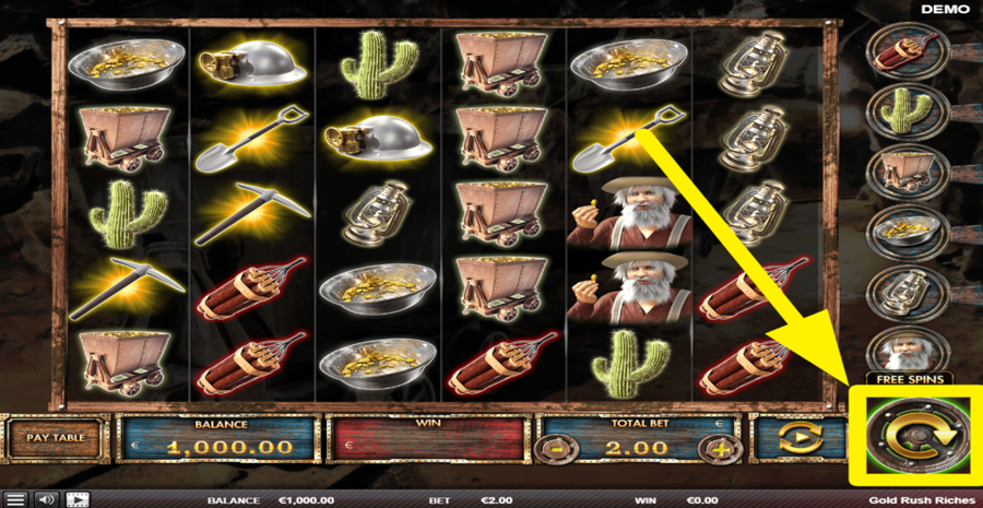 Gold Rush Riches Spin Button