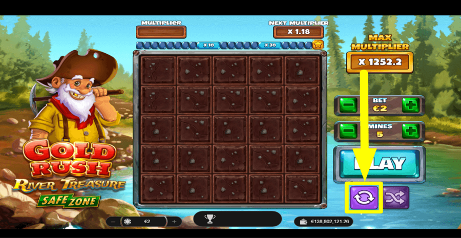 Gold Rush River Treasure Autoplay Feature