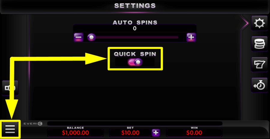 Gold Standard Jackpots Quick Spin Feature