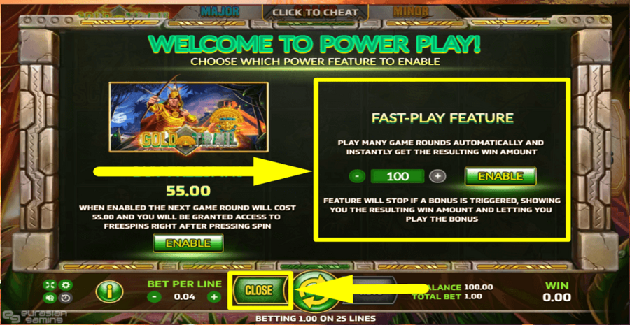 Gold Trail Fast Play Feature