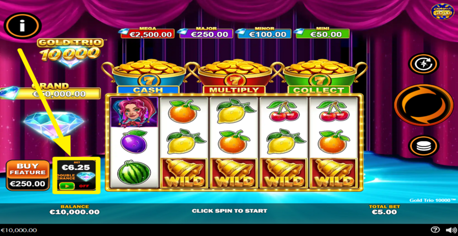 Gold Trio 10000 Extra Bet