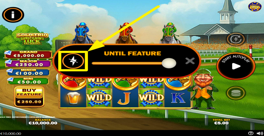 Gold Trio Leprechauns Luck Race Bonanza Turbo