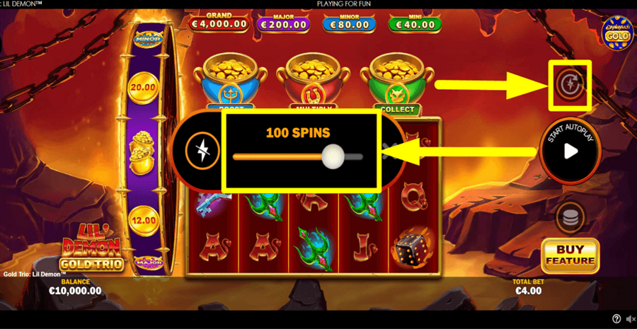 Gold Trio Lil Demon Autoplay Feature