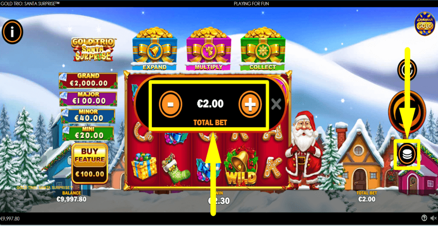 Gold Trio Santa Surprise Bet Value