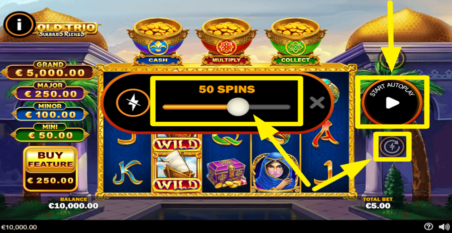 Gold Trio Sinbad Riches Autoplay