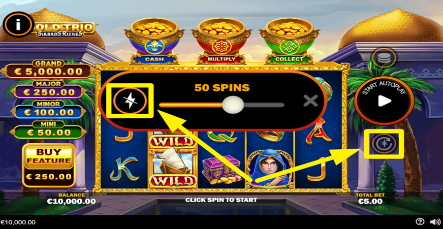 Gold Trio Sinbad Riches Turbo