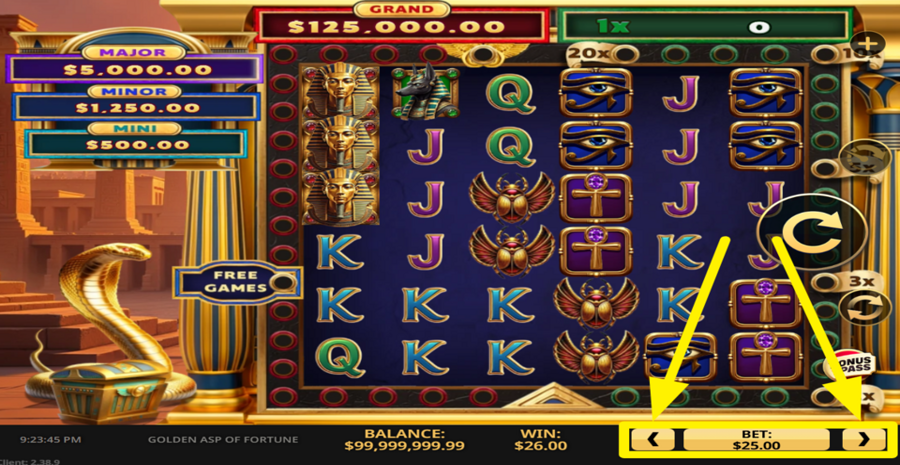Golden Asp Of Fortune Adjust Bet