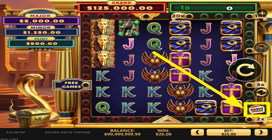 Golden Asp Of Fortune Buy Bonus