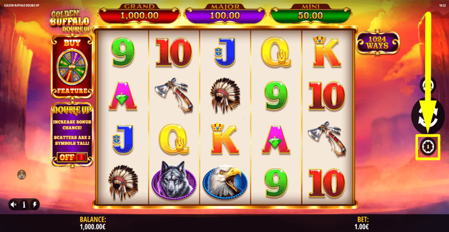 Golden Buffalo Double Up Bet Value