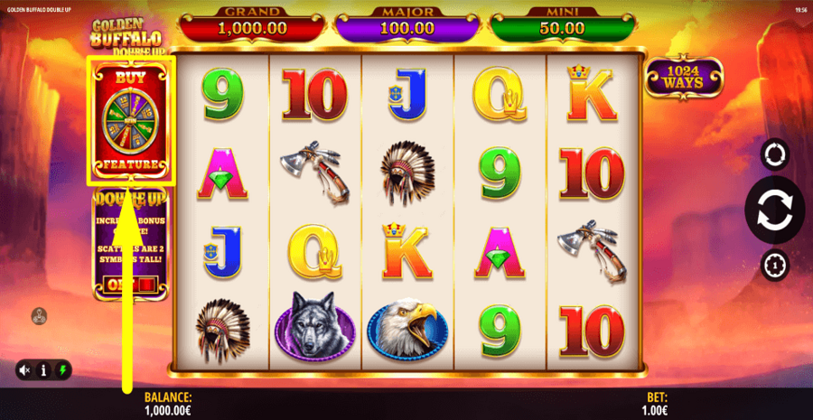 Golden Buffalo Double Up Buy Feature